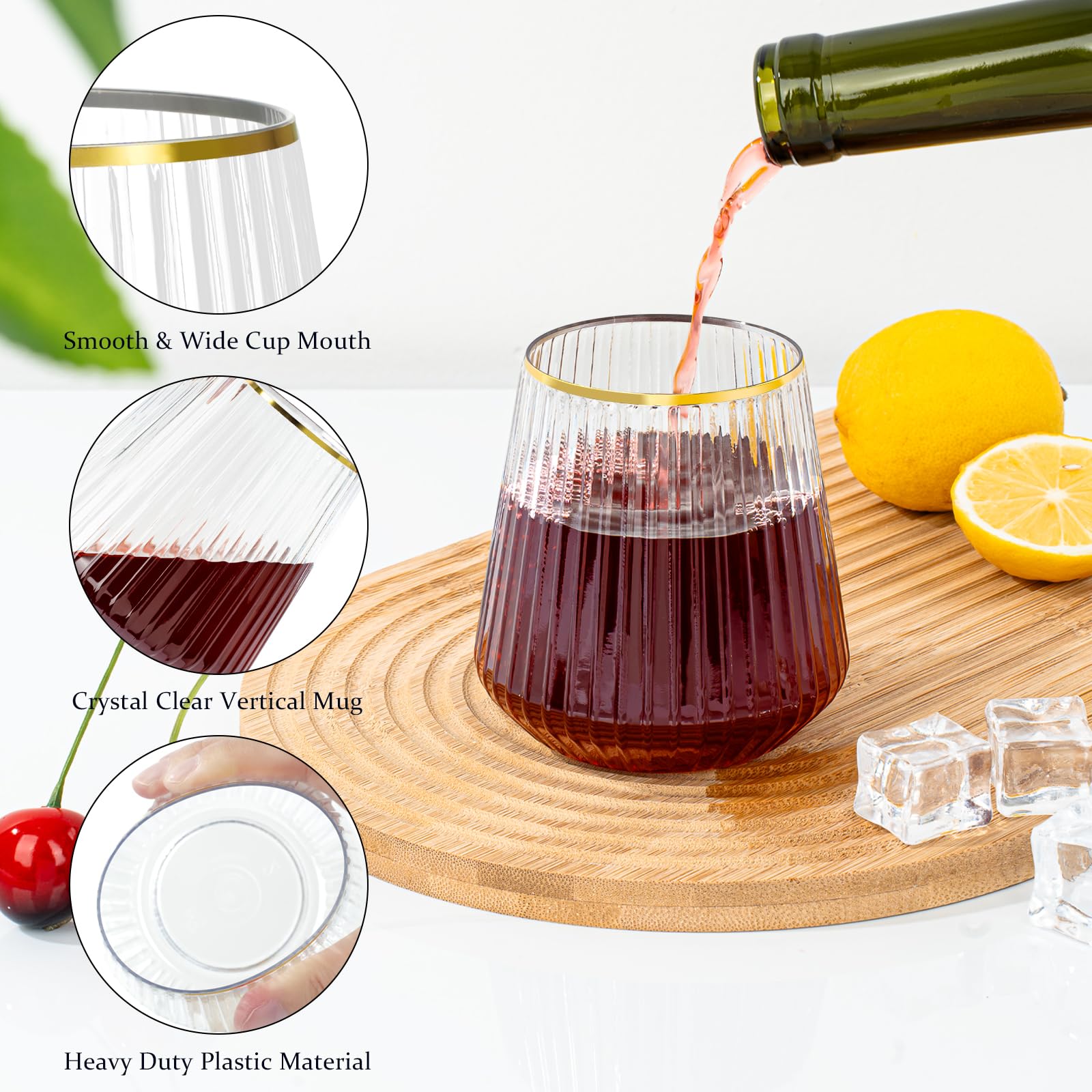 BESTSTAR BPA-free disposable wine glass offers durable reusable use at gatherings.