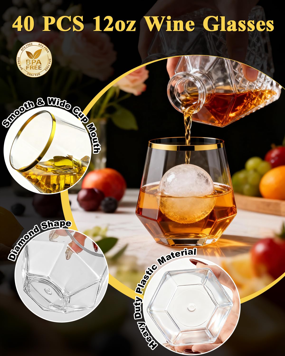 BESTSTAR BPA-free plastic glassware for safe family gatherings.