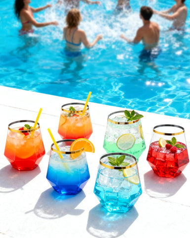 BESTSTAR clear body glasses suit beach picnics and daily iced drinks.
