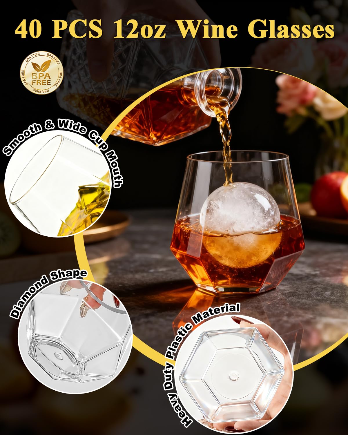 BESTSTAR disposable party glasses ideal for weddings and holidays, simplifying cleanup after celebrations.