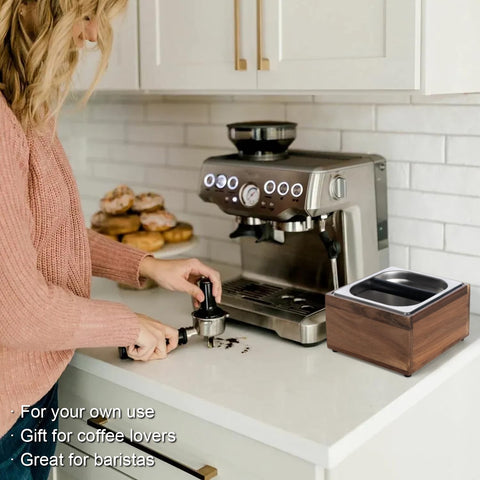 Beszone knock box espresso non-slip base stabilizes during use.