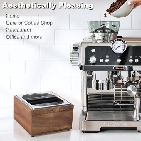 Beszone knock box espresso puck disposal enables quick, mess-free cleanup.