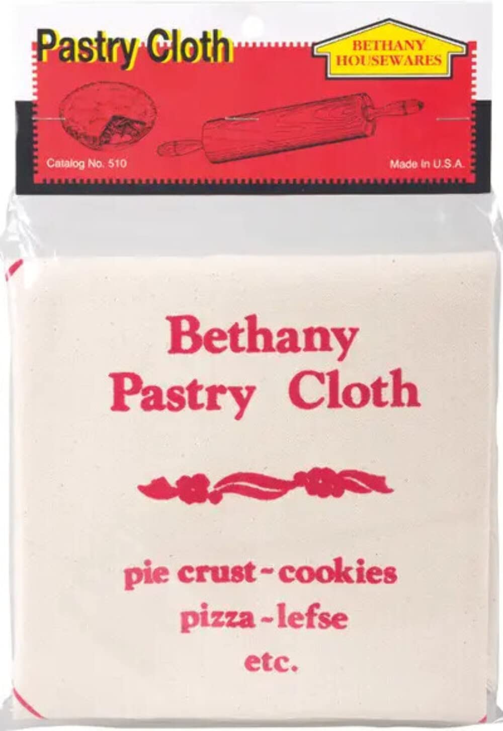 Bethany Housewares pastry cloth, 19-inch tan fabric, ideal for dusting flour and smooth rolling