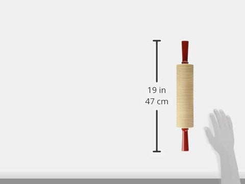 Bethany Housewares corrugated rolling pin with red handles for comfortable grip