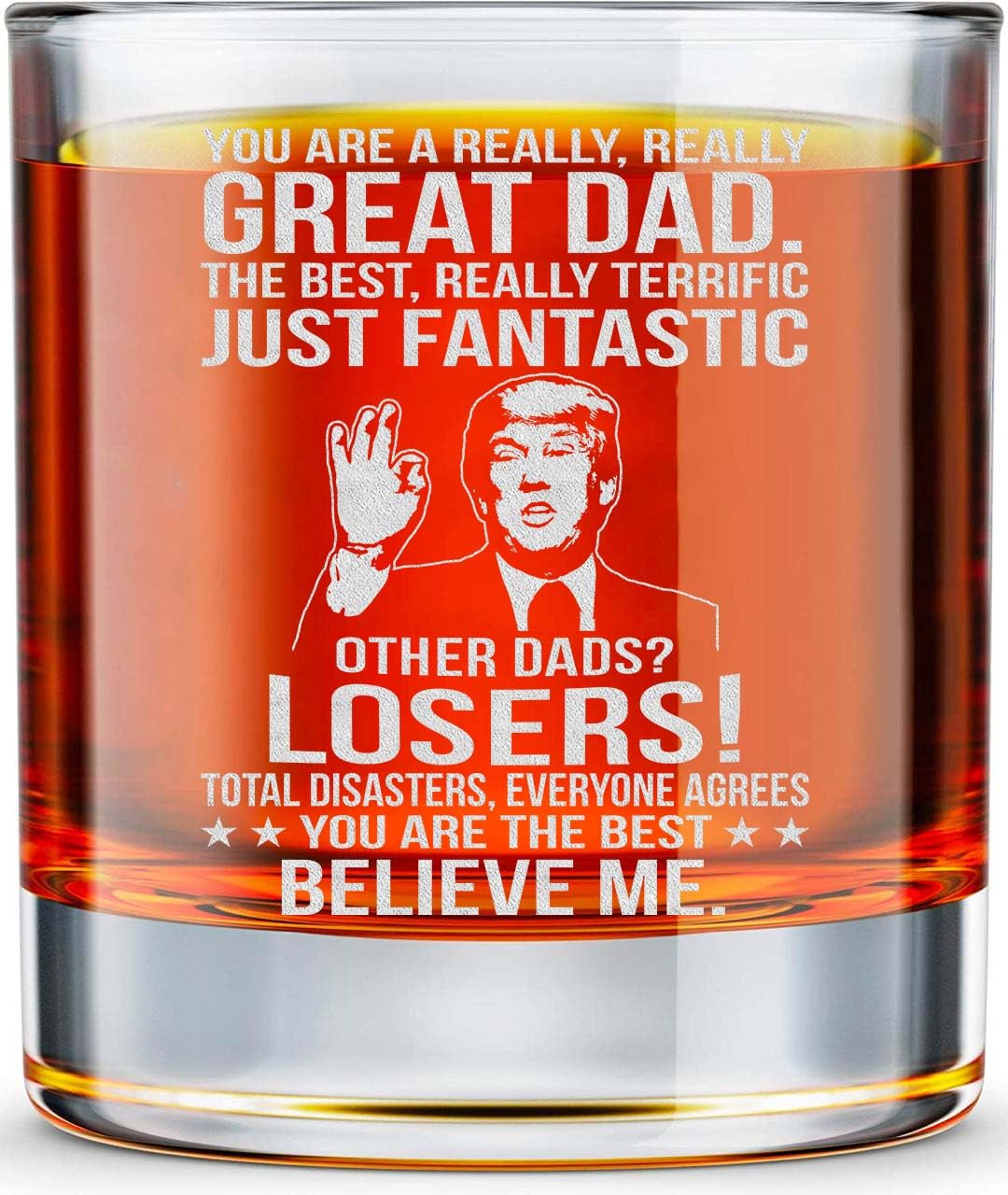BETHEGIFT Dad Rock Glass 10oz for whiskey lovers at home.