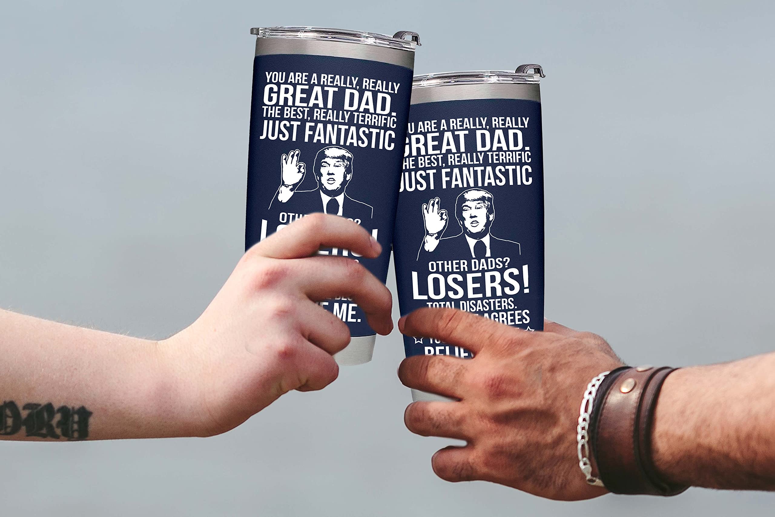 BETHEGIFT dad tumbler lid close-up highlighting secure seal for on-the-go use.
