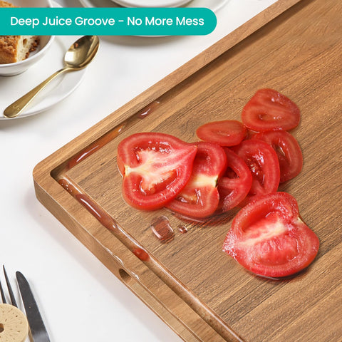 BETOLEAN cutting board with easy grip handles for safe transfers