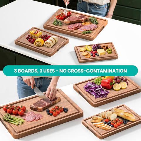 BETOLEAN acacia boards ideal for meat cheese and fruit prep