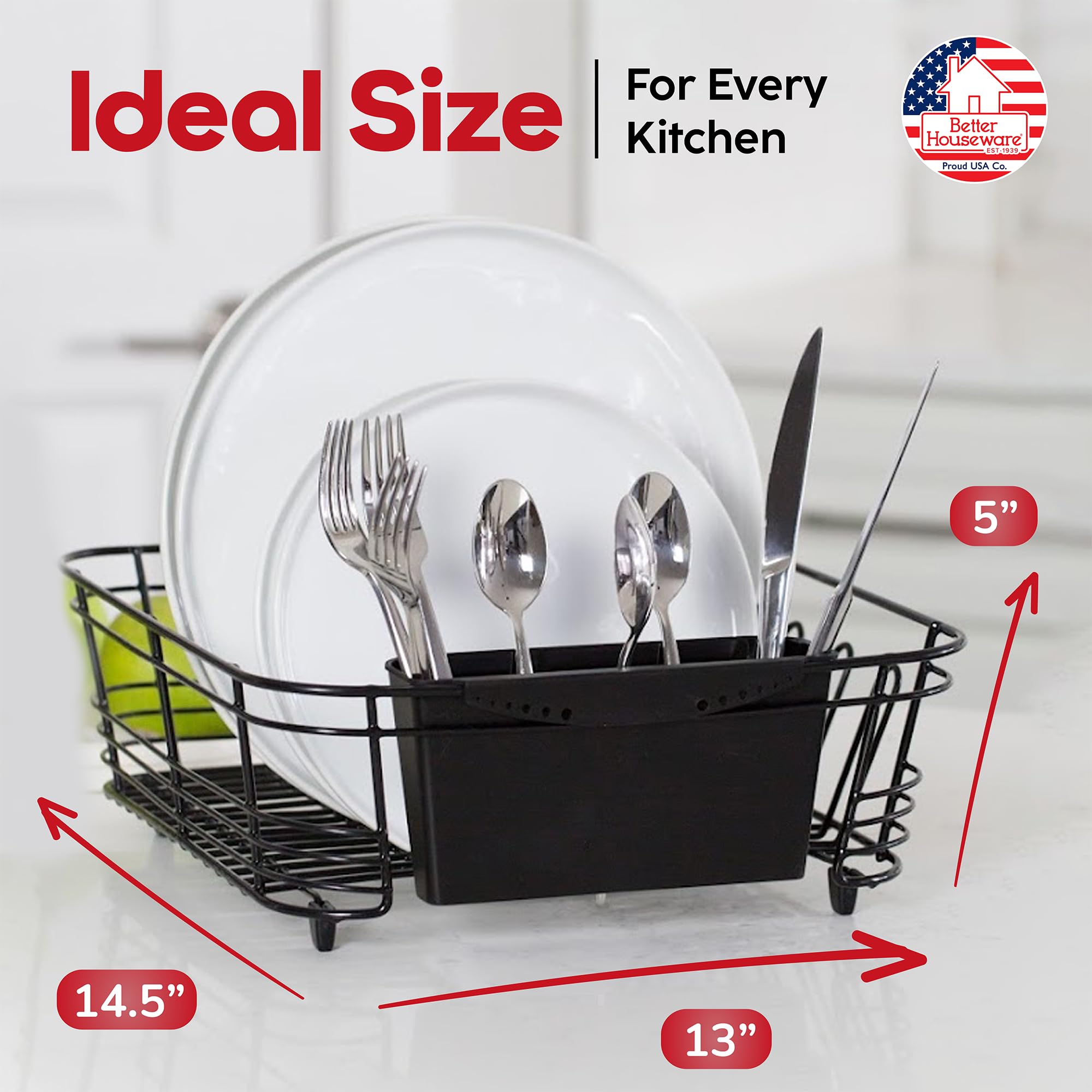 Better Houseware compact over-sink rack fits most sinks for versatile use
