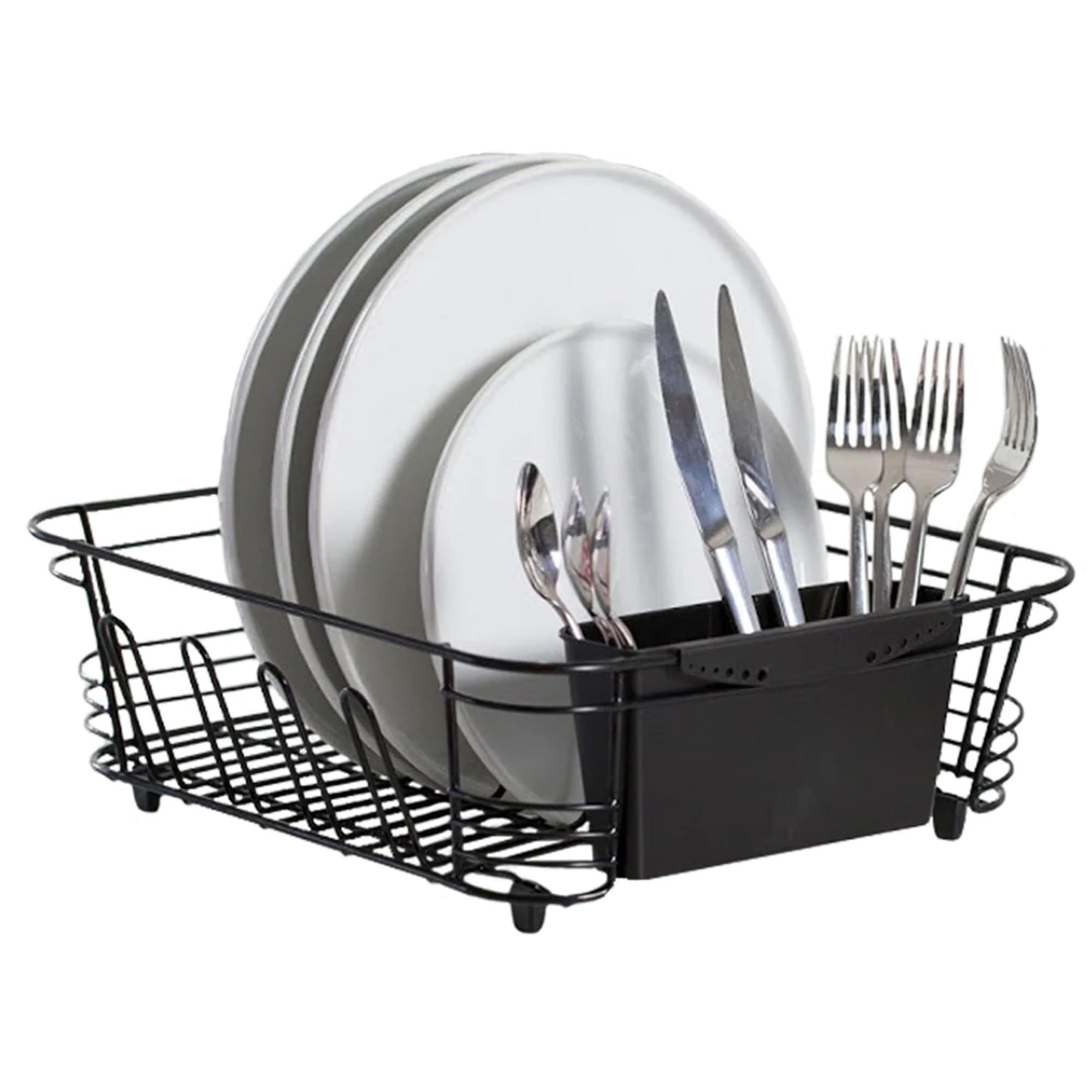 Better Houseware in-sink dish drying rack with side view, compact and organized