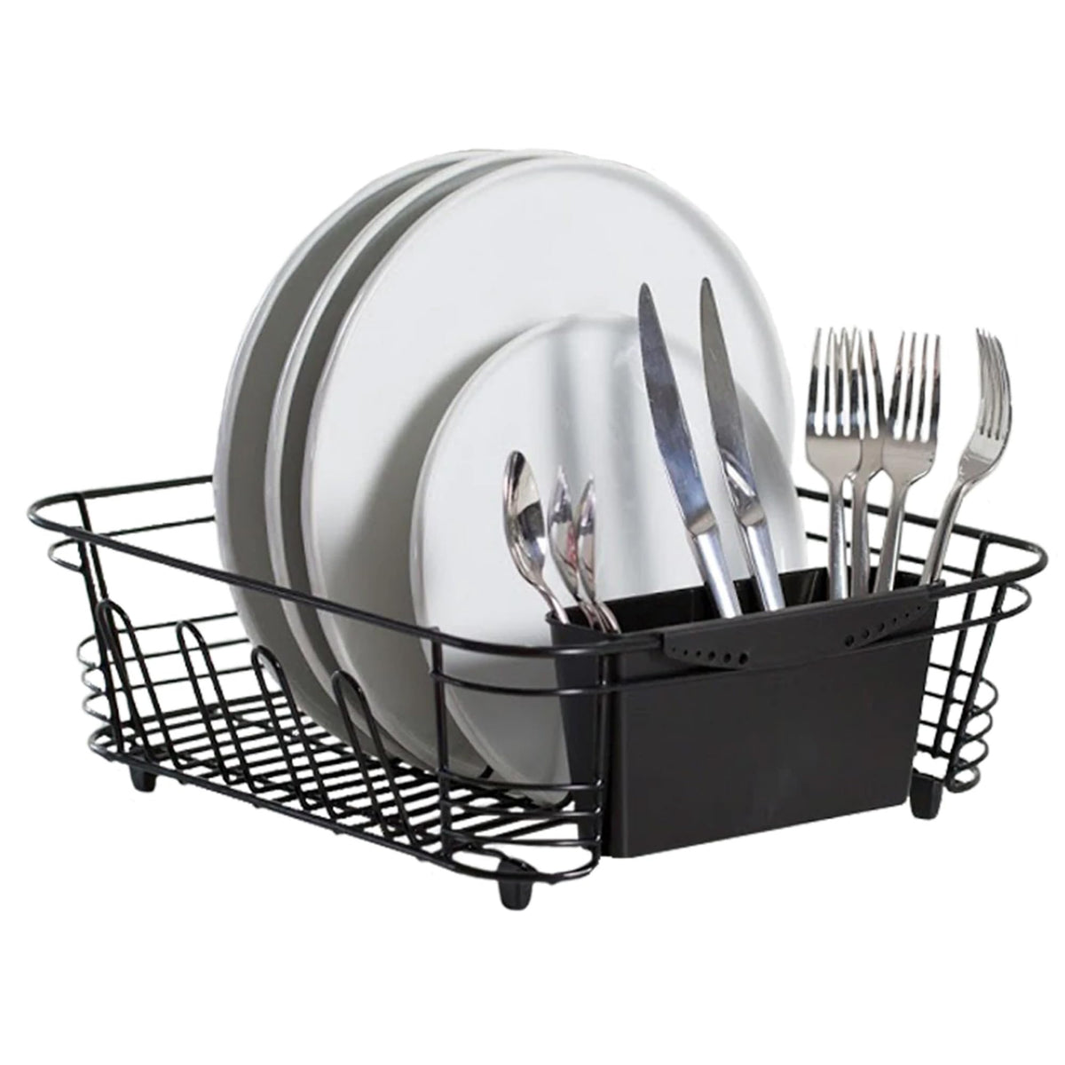 Better Houseware in-sink dish drying rack with side view, compact and organized