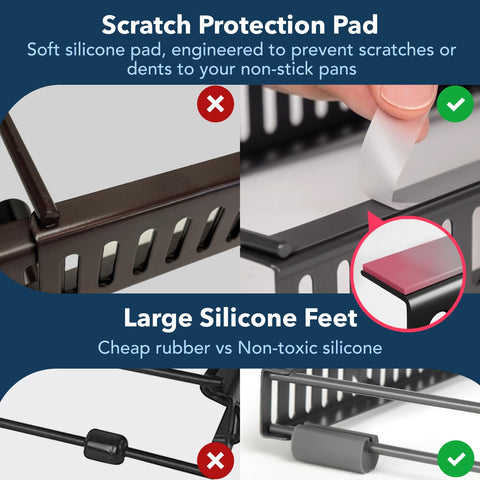 Better Things Home expandable lid rack can switch from two racks to one extended unit.