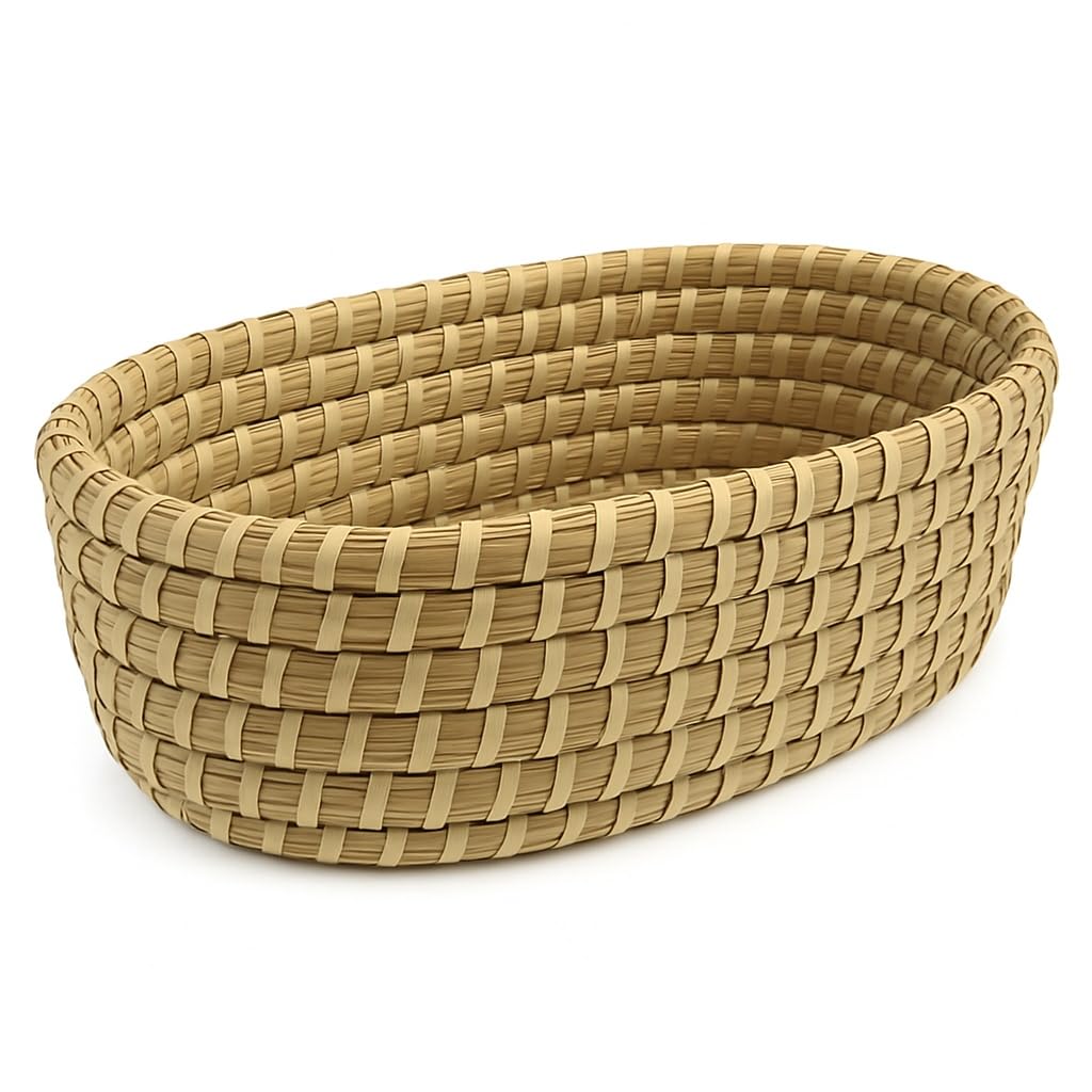 Better World Bio oval bread basket showing its dimensions for home dining