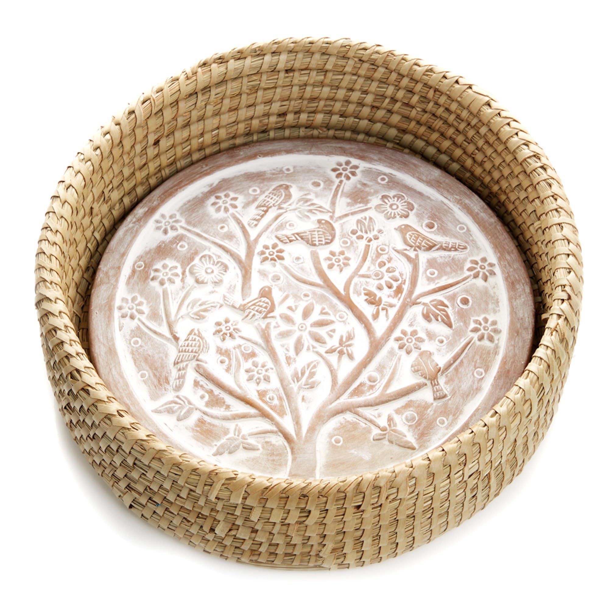 Better World Bio bread basket with terracotta warmer ready for warm bread at home