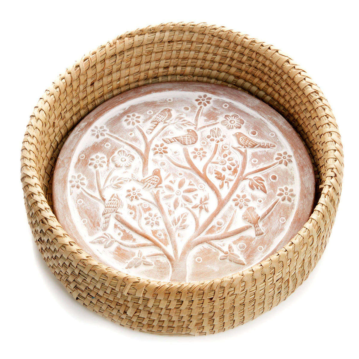 Better World Bio bread basket with terracotta warmer ready for warm bread at home