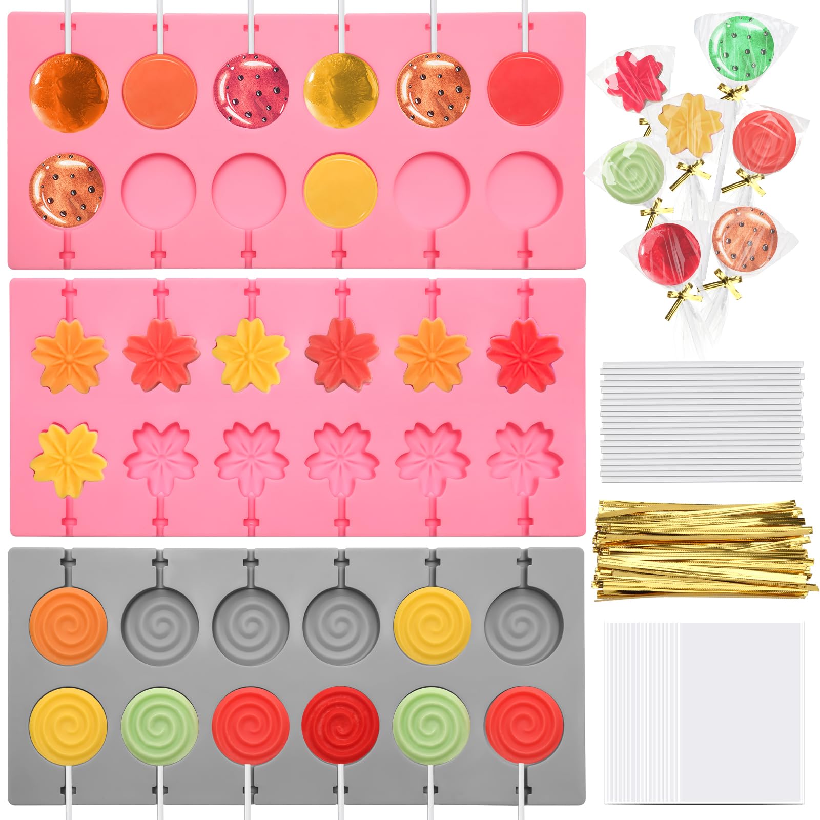 Bettoor lollipop molds sakura shapes for vibrant handmade gifts.