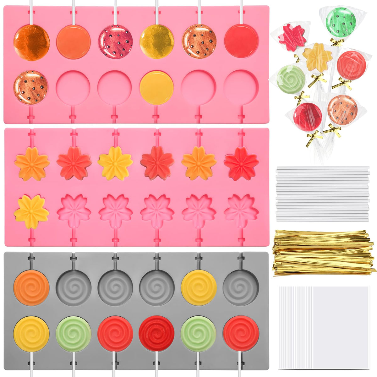 Bettoor lollipop molds sakura shapes for vibrant handmade gifts.
