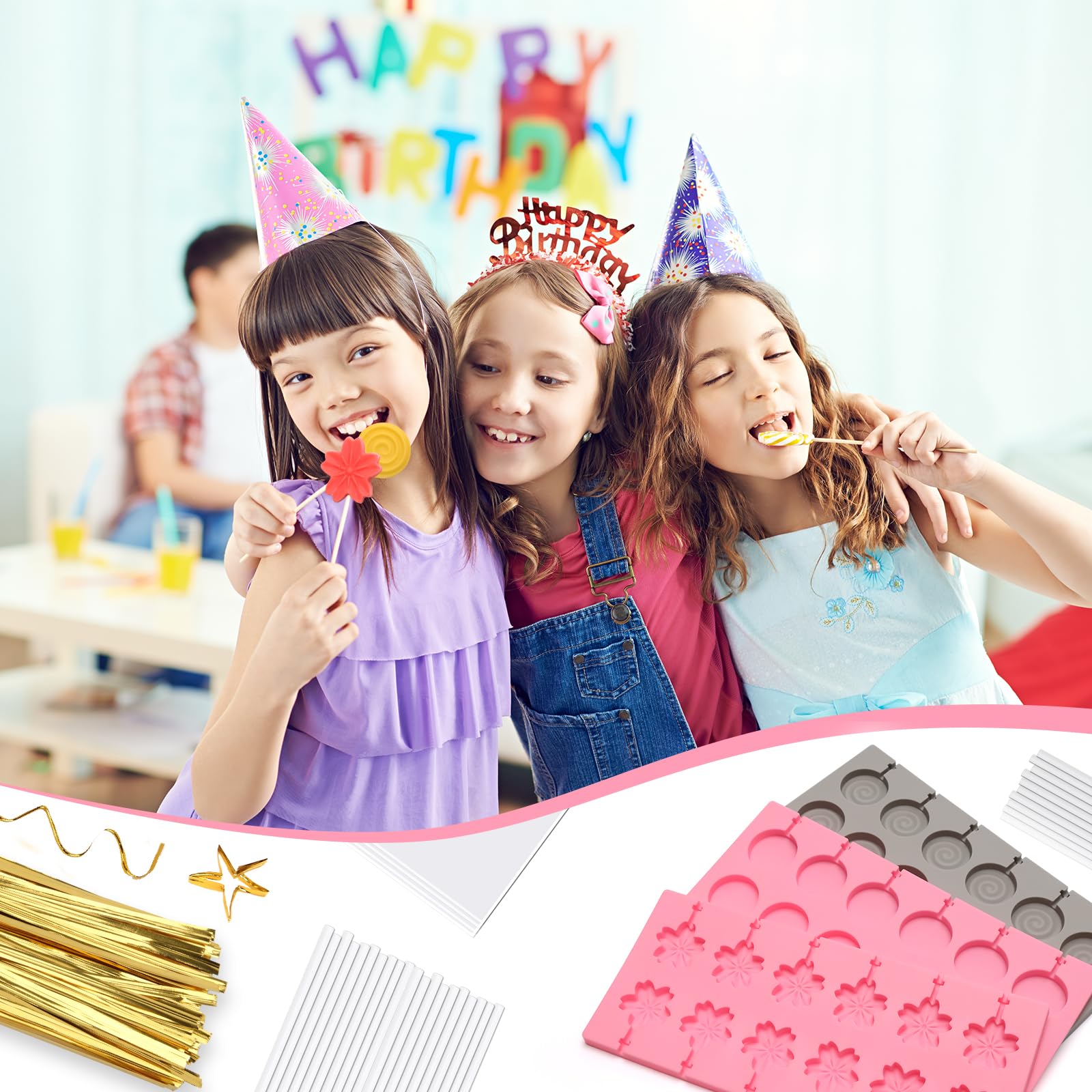 Bettoor lollipop molds withstand wide temperatures for chocolate and candy work.
