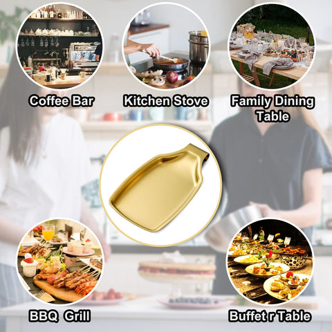 BETTWILL Modern gold spoon rest adds kitchen luxury.