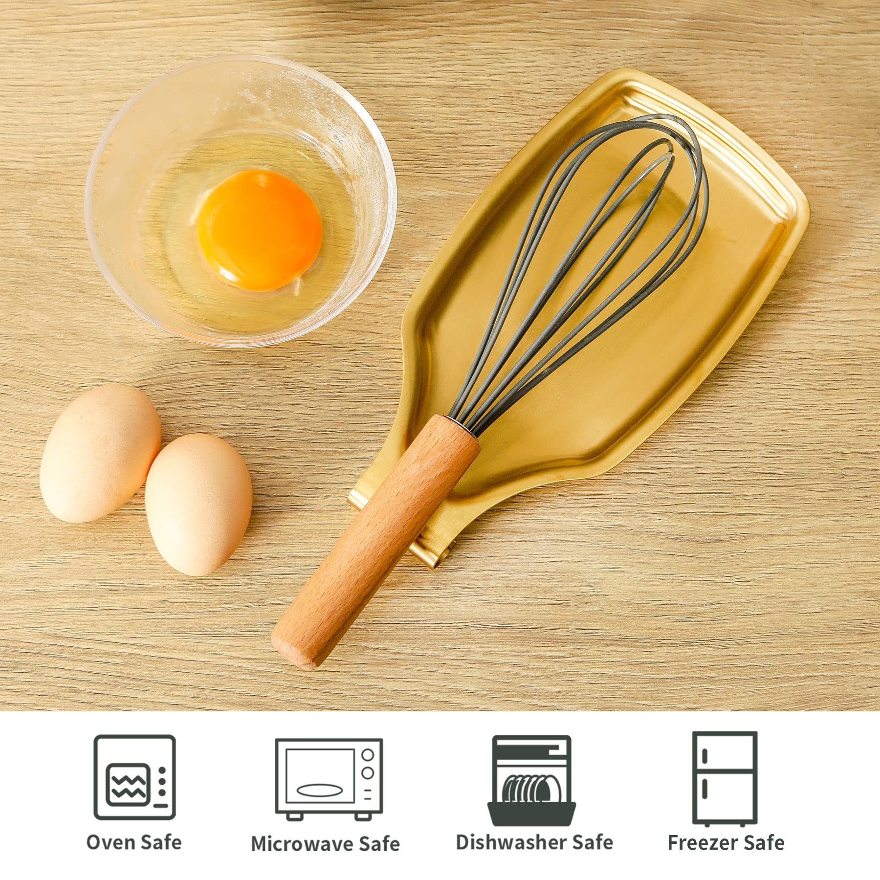 BETTWILL Stainless steel gold spoon rest highlights durable, rust-resistant material.
