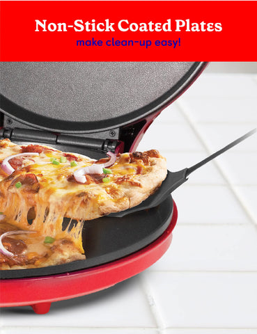 Betty Crocker countertop pizza maker 12-inch pan ready for family pizza night.
