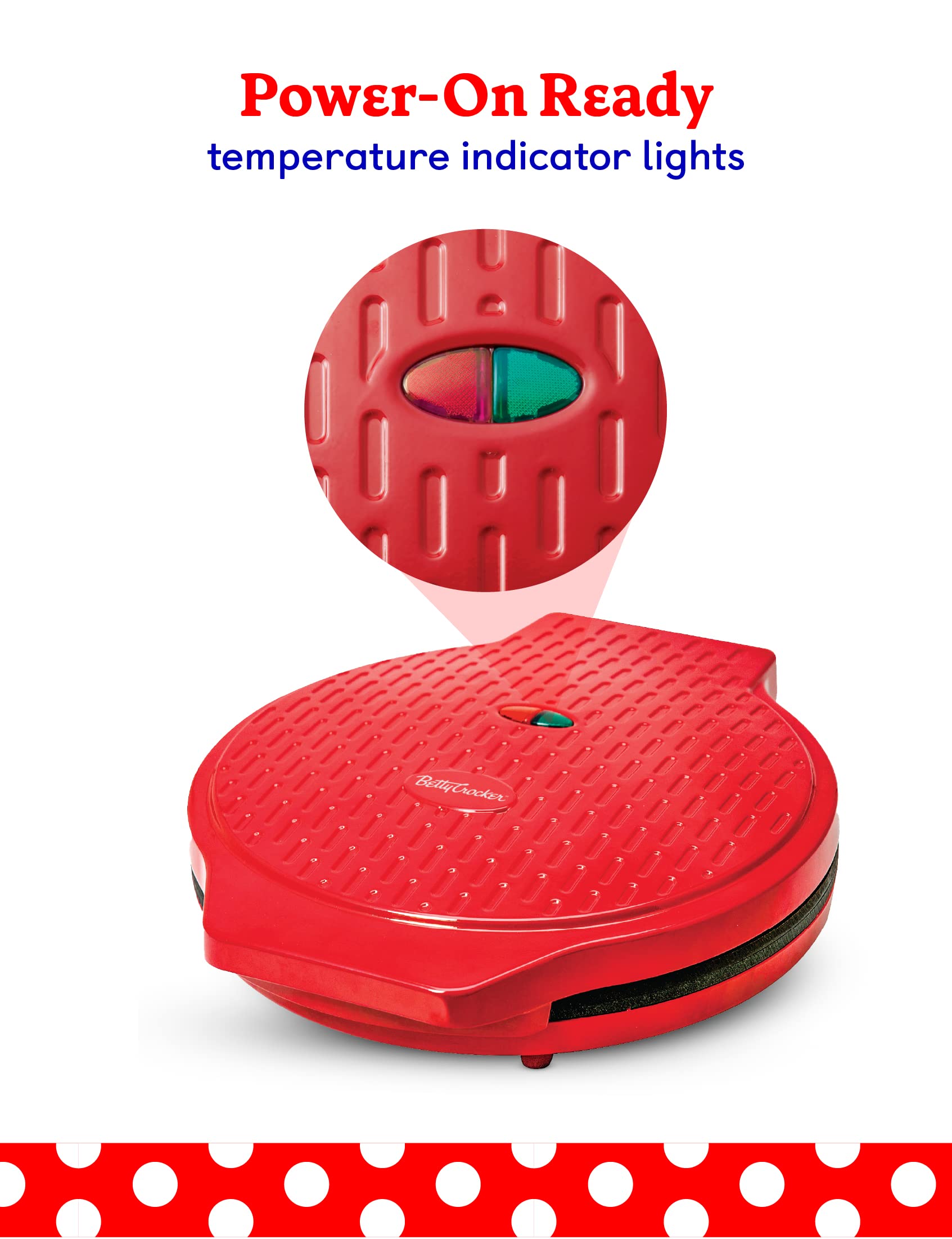 Betty Crocker countertop pizza maker nonstick surface for easy cleanup after meals.