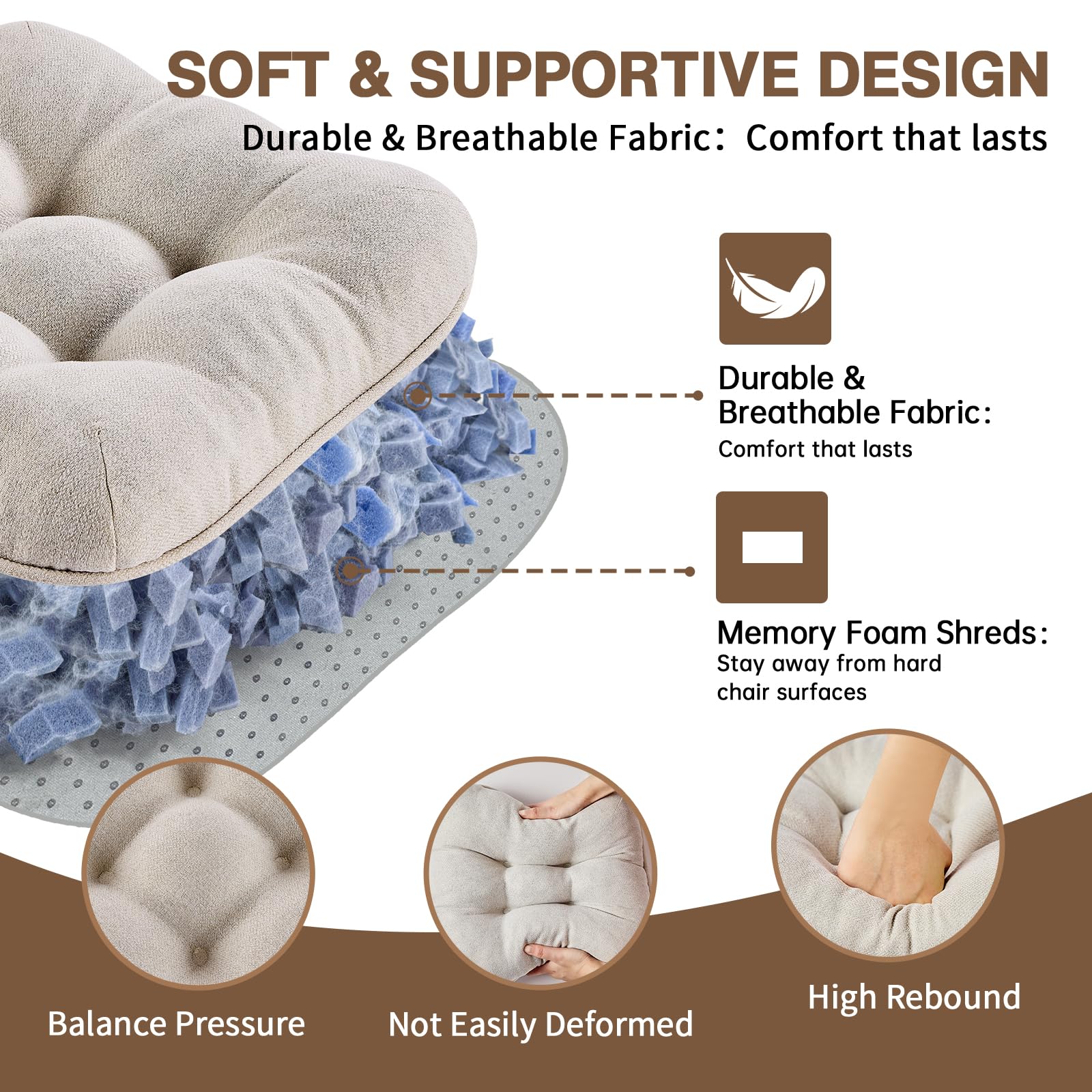 BETU dining-chair cushions beige fit a wide range of chairs and styles