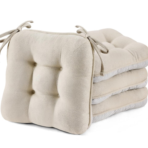BETU chair cushions beige outer-cover showing soft fabric and secure ties for steady seating
