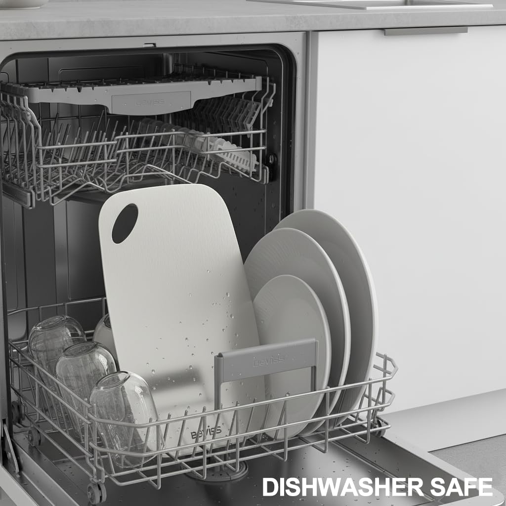 BEVISS cutting board dishwasher-safe feature simplifies post-meal cleanup.