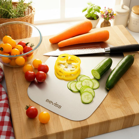 BEVISS cutting board dishwasher-safe—easy cleaning after meals.