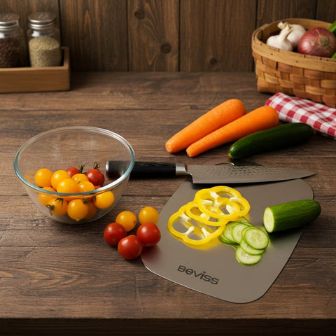 BEVISS cutting board thick 1.2mm design supports durable chopping.