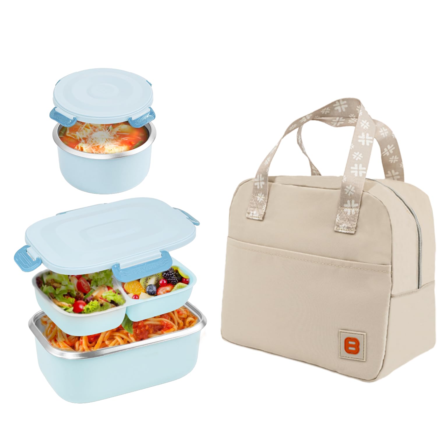 BEVISS insulated bento box thermo with durable steel for on-the-go meals.