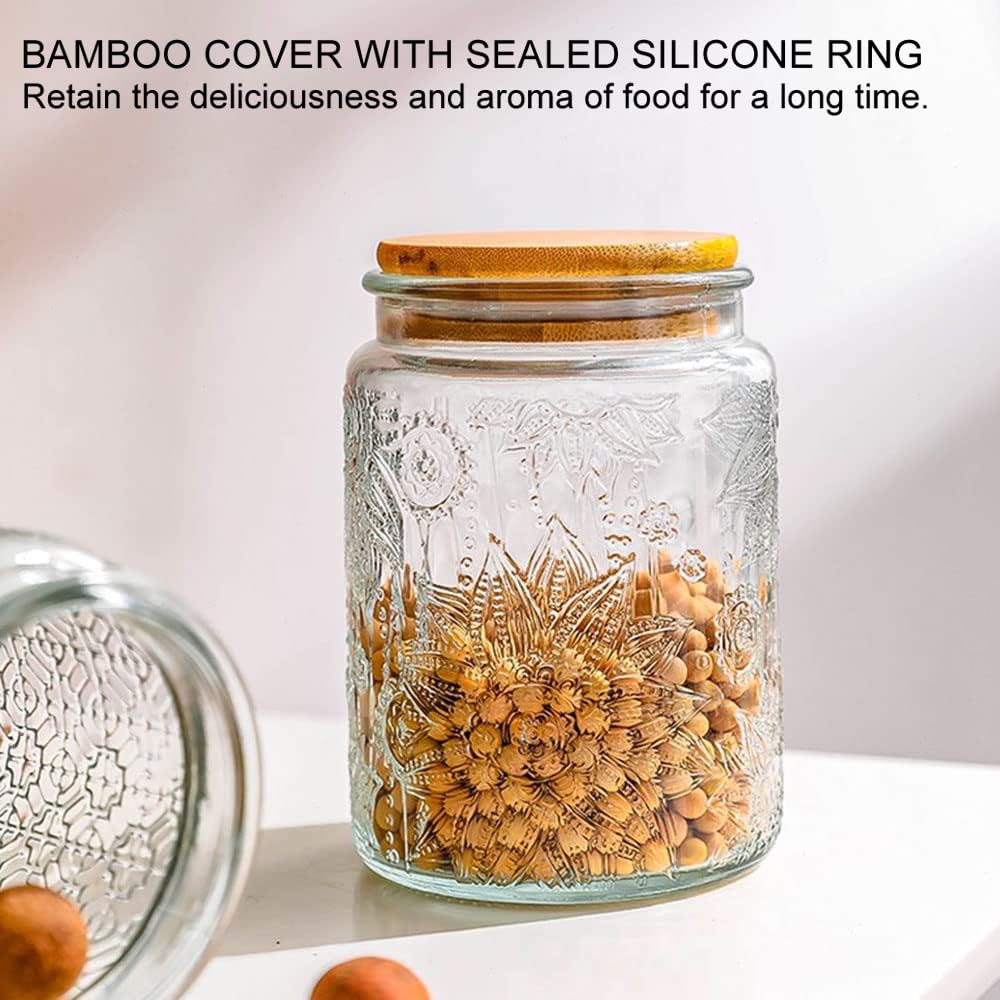BEWAVE bamboo lid jar, easy maintenance with damp cloth.