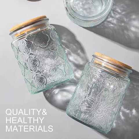BEWAVE clear glass jar ideal for beverages and drink prep.