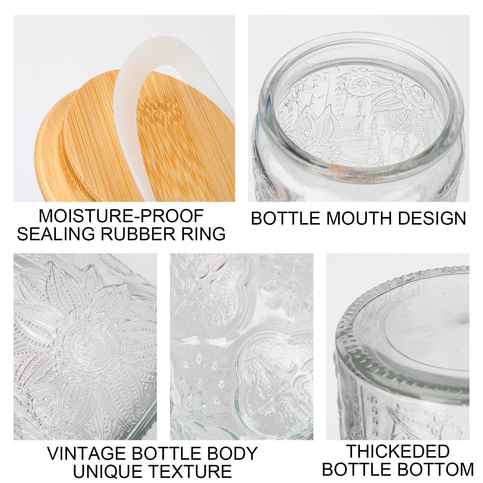 BEWAVE vintage design glass jar enhances home style on display.
