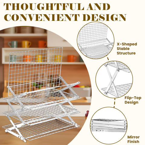 BEWOS collapsible rack folded compact for easy storage.