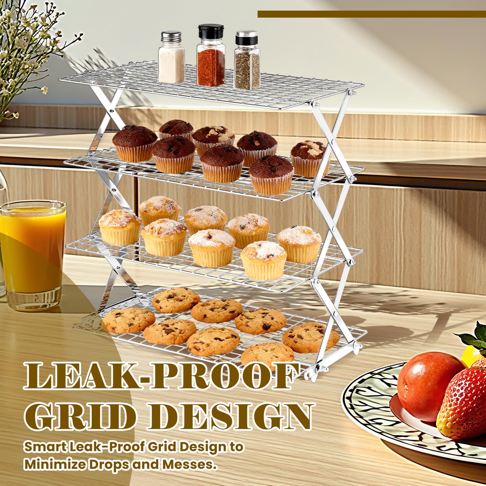 BEWOS versatile rack for cooling, roasting, or display.