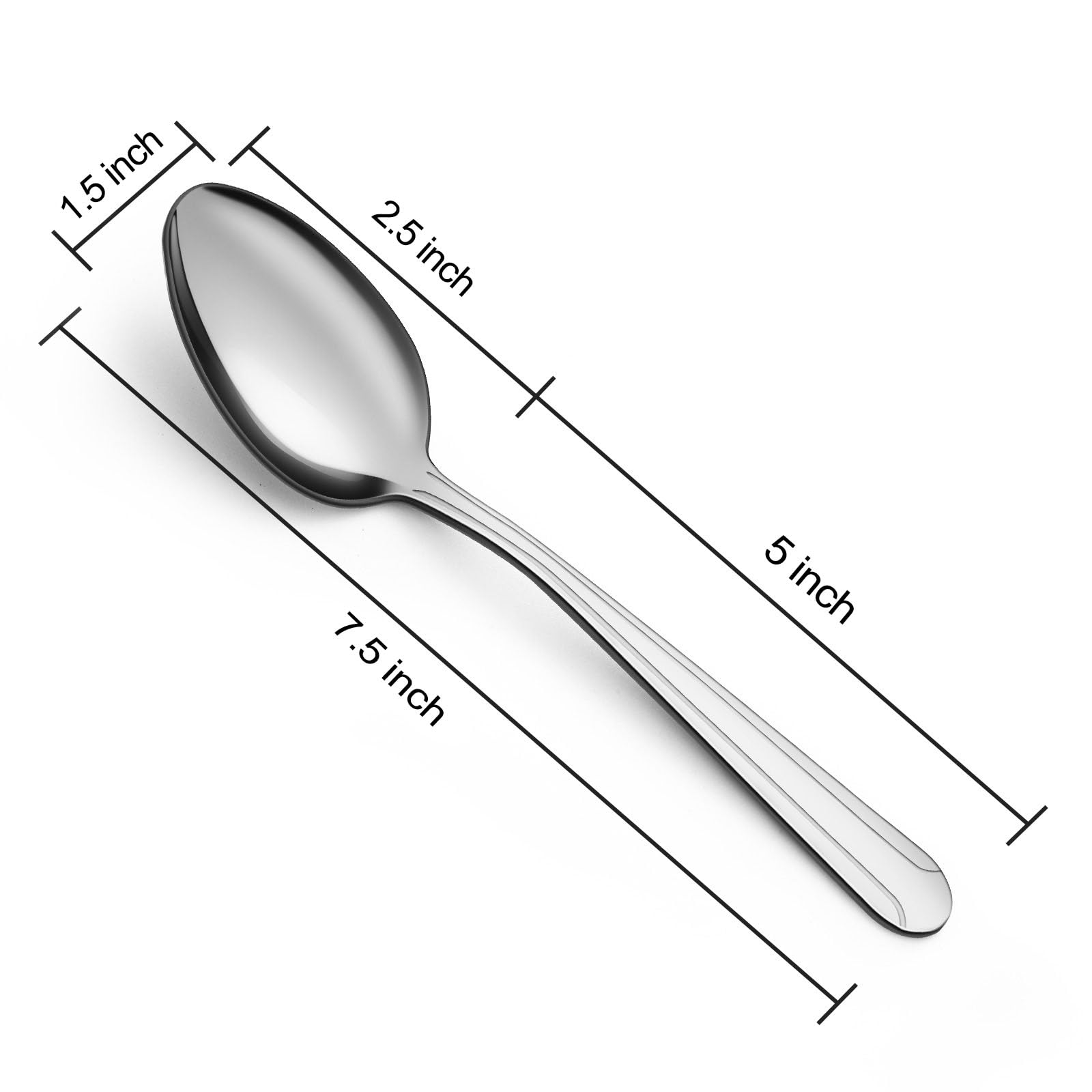 BEWOS 7.5-inch dinner spoons with mirror polish for elegant everyday use