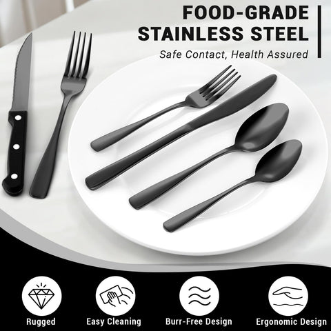 BEWOS durable daily use flatware for weeknight meals