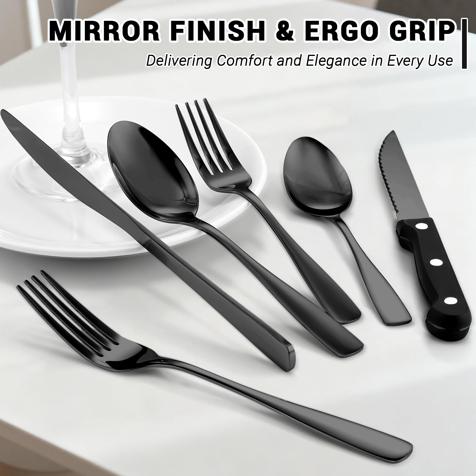 BEWOS ergonomic handles ensure comfortable grip during long dinners