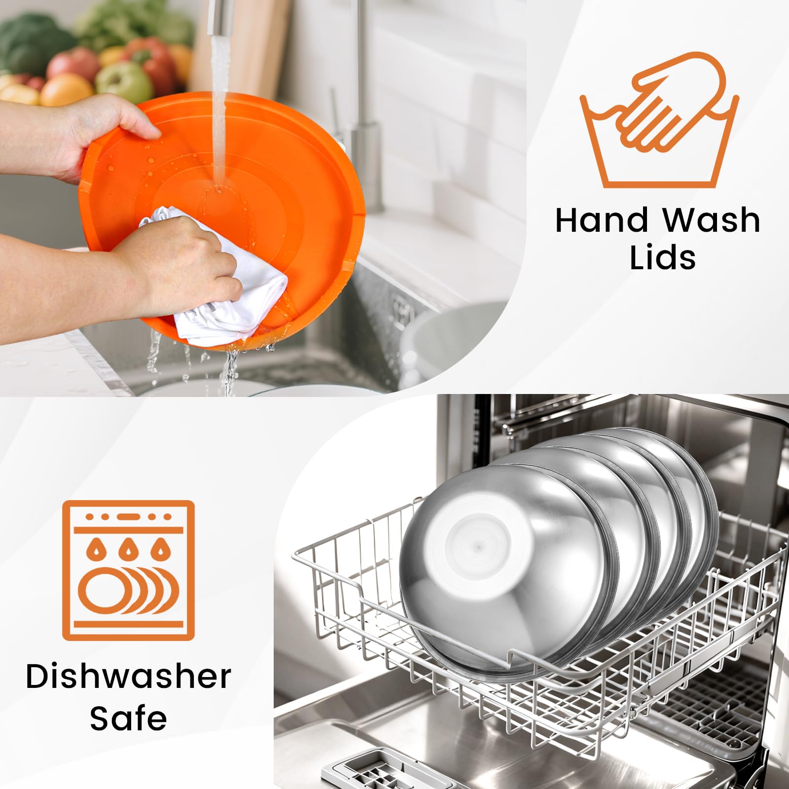 BEWOS gift-ready stainless steel bowls set for housewarming