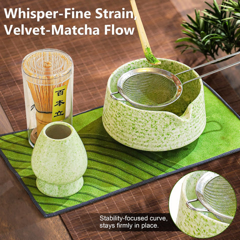 BEWOS matcha spoon rest protects surfaces between whisking