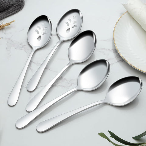 BEWOS 9.1-inch spoons with a 3.1 by 2.2 inch bowl.