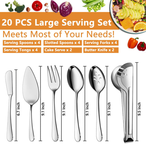 BEWOS slotted serving spoons for draining sauces and liquids