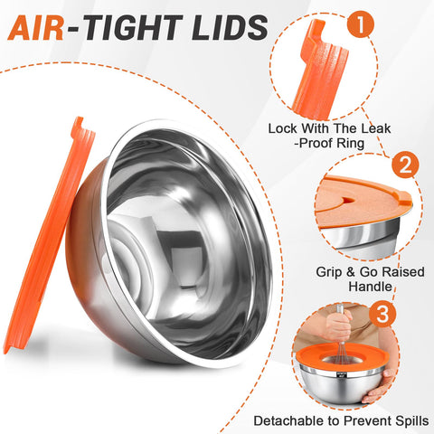 BEWOS bowls with clip-on lids proving freshness and portability