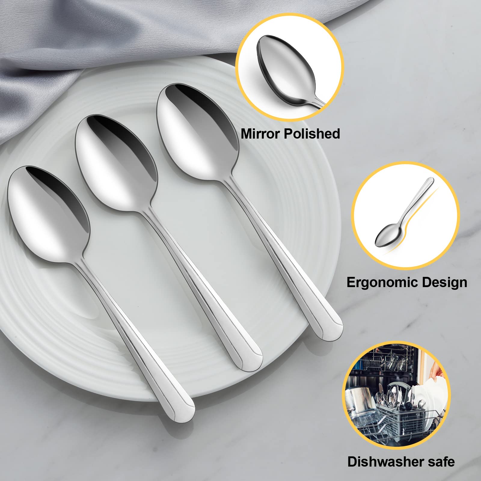 BEWOS stainless steel spoons resistant to rust and wear