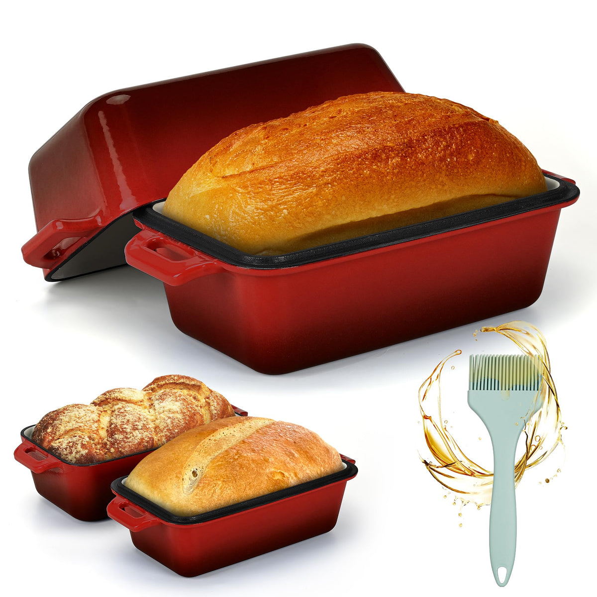 Bexmder cast iron loaf pan with lid delivers even heat for consistent loaves