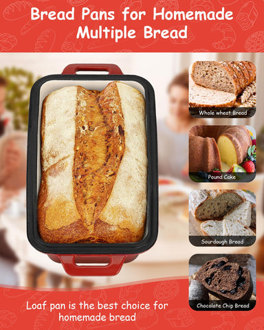 Bexmder enameled cast iron bread pan promotes smooth release and easy cleanup