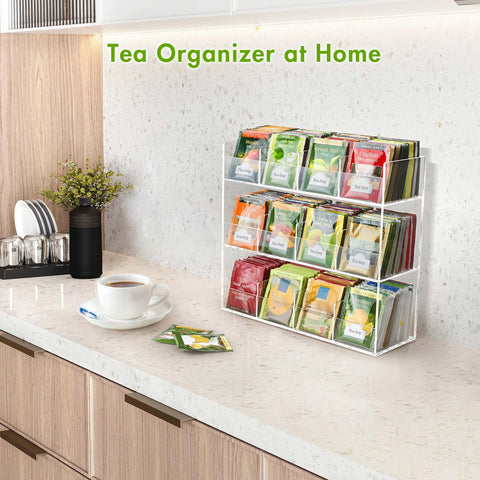 BEYGORM vertical tea bag organizer fits cabinet storage and keeps tea accessible