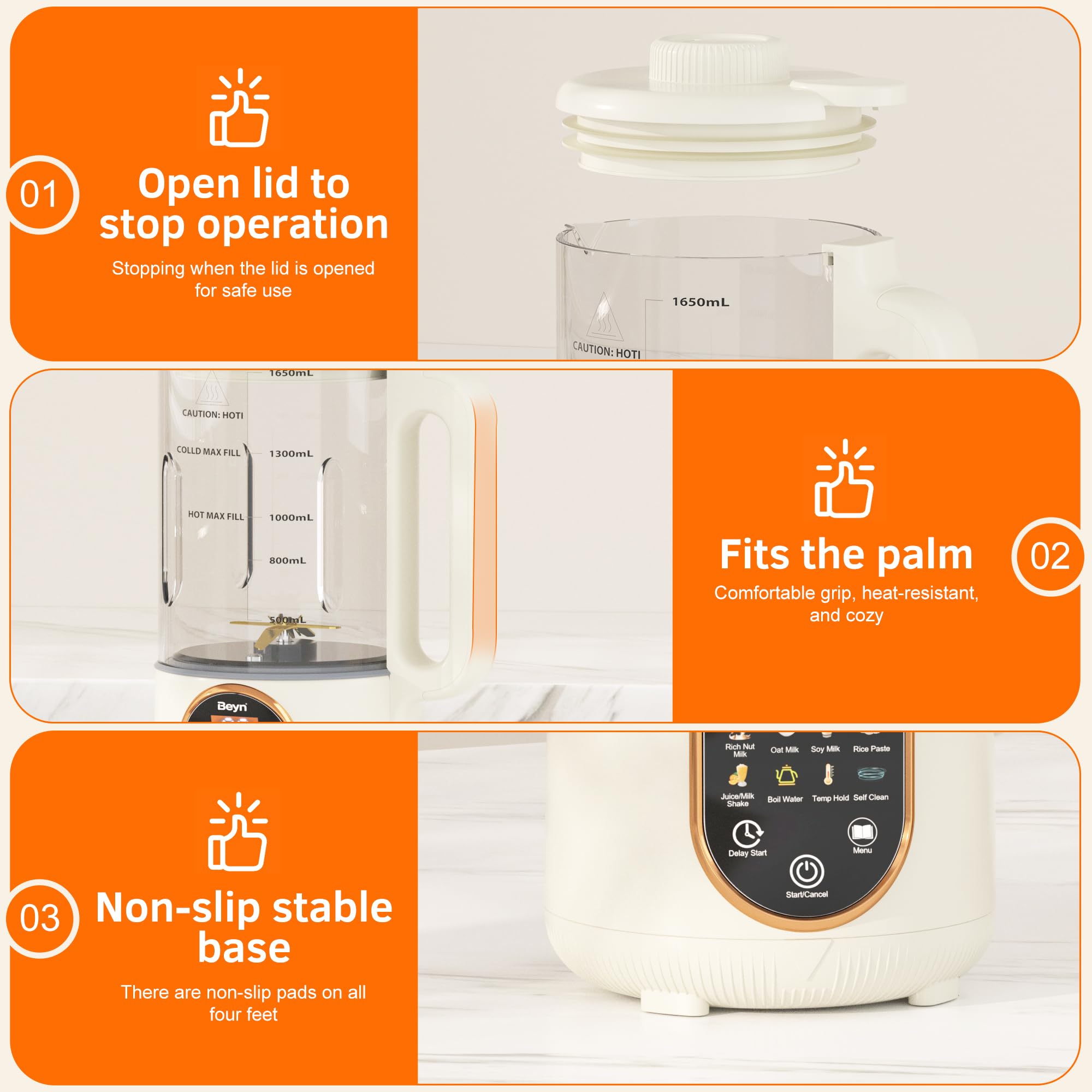 Beyn versatile unit for almond, soy, and oat milks.